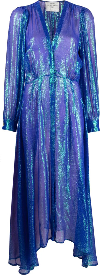 Forte Forte Metallic Patterned-Jacquard Midi Dress