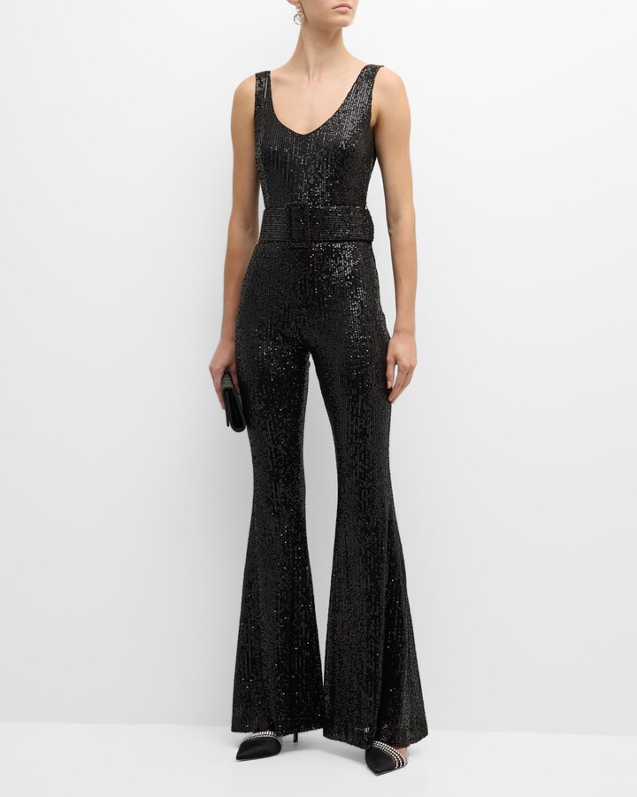 GIGII'S Rika Sleeveless Sequin Flare Jumpsuit ShopStyle