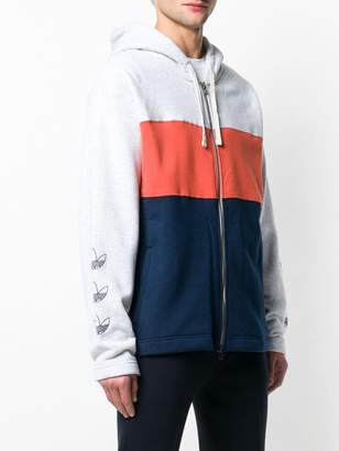 adidas contrast panels zipped hoodie