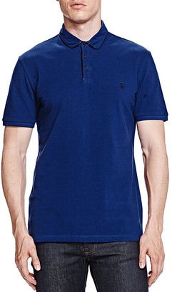 The Kooples Pique Fancy Leather Slim Fit Polo