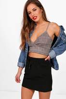 Thumbnail for your product : boohoo Petite Woven Draw Cord Mini Skirt