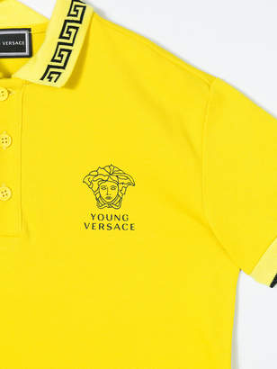 Versace logo print polo shirt