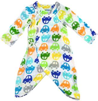 I Play Baby Boy Brights Organic Muslin Wrap Gown