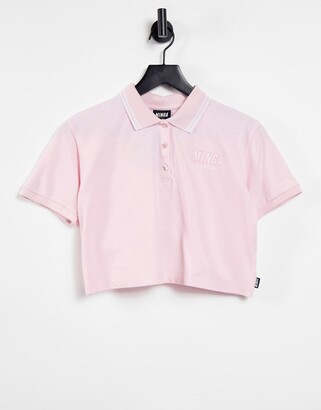 Minga London cropped polo top with logo chest