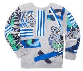 Kenzo Toddler's, Little Boy's & Boy's Multi-Icon Tiger-Print Sweatshirt