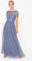 Thumbnail for your product : Little Mistress Grey Lace Overlay Maxi Dress