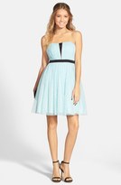 Thumbnail for your product : a. drea Lace Inset Strapless Ballerina Dress (Juniors)