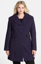 Thumbnail for your product : Gallery Basket Weave Walking Coat (Plus Size)