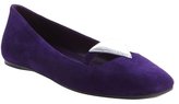 Thumbnail for your product : Prada purple suede triangle patch flats