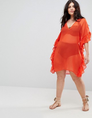 ASOS Curve CURVE Beach Cover up with Frill