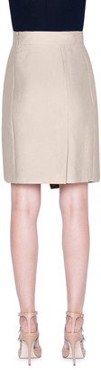 Akris Stretch-Cotton Slit Knee-Length Skirt