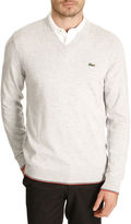 Thumbnail for your product : Lacoste LIVE - Live Essentiel grey piped V-neck sweater