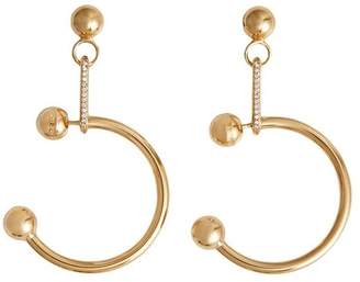 Burberry Crystal Charm Gold-plated Hoop Earrings