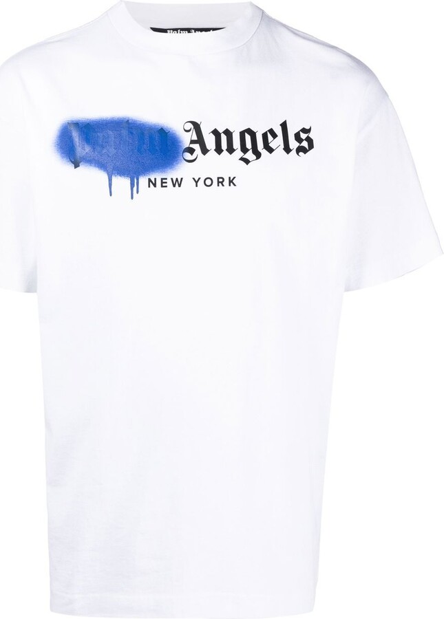 Palm Angels New York sprayed-logo T-shirt - ShopStyle