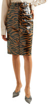 Thumbnail for your product : Kwaidan Editions Tiger-print PU pencil skirt