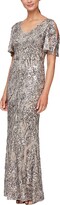 Thumbnail for your product : Alex Evenings Women's Sequin Stretch Lace Cold Shoulder Gown