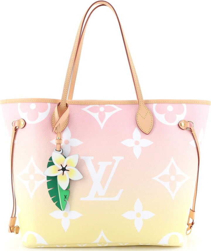 LOUIS VUITTON BY THE POOL NEVERFULL MM PINK GIANT FLOWER MONOGRAM