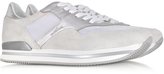 Thumbnail for your product : Hogan Light Grey Suede and Metallic Leather Sneaker