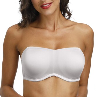 DHX Women's Strapless Bandeau Bra with Clear Straps Multiway