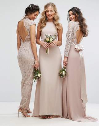 TFNC Lace Maxi Bridesmaid Dress With Bow Back