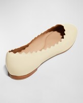 Thumbnail for your product : Chloé Lauren Scalloped Leather Ballet Flats