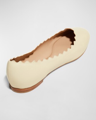 Chloé Lauren Scalloped Leather Ballet Flats