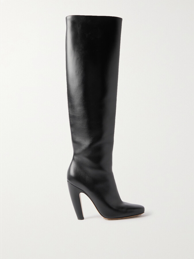 Bottega Veneta Veneta Leather Knee Boots - Black