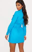Thumbnail for your product : PrettyLittleThing Blue Utility Shirt Dress