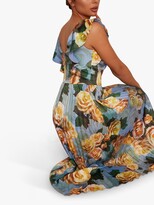 Thumbnail for your product : Chi Chi London Floral Print Ruffle Dress, Blue/Multi