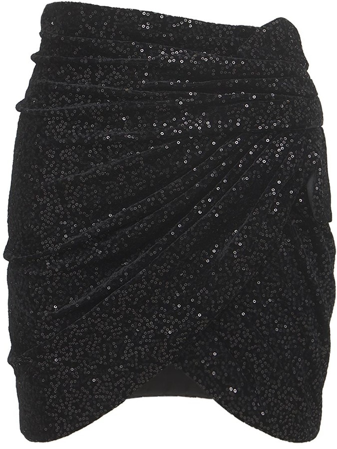 black sequin skirt wrap
