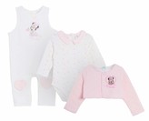 Thumbnail for your product : Disney Minnie Mouse Baby Girls 3 Piece Gift Set Dungarees + Bodyvest + Cardigan Pink 18 Months