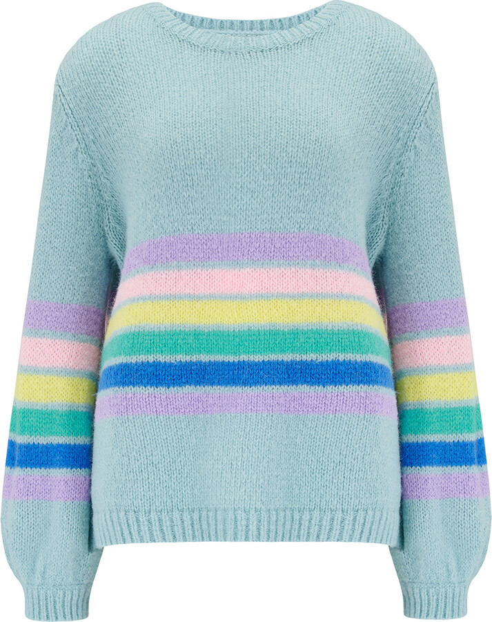 Sugarhill Brighton - Essie Jumper Aqua, Block Stripes - ShopStyle Knitwear