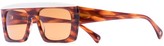 Thumbnail for your product : KALEOS Havana ivory rectangular sunglasses