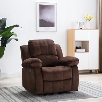 Black Recliner Chair,Recliner for Living Room,Microfiber Recliners,Overstuffed Reclining Chair Home Theater Seating 
