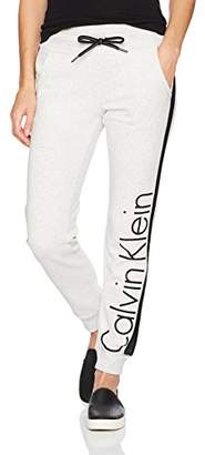 Calvin Klein Performance Women's Track Stripe Ankle Length Logo Fleece Jogger