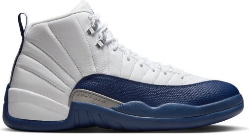 "Men's Air Jordan 12 Retro ""French Blue"" Sneakers 12 Regular White/French Blue/Metallic Silver"