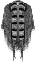 Philipp Plein - rabbit fur trim scarf - women - Fourrure de lapin/Polyamide/Polyester/Laine - Taille Unique
