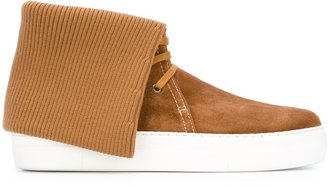 Ports 1961 ribbed knit hi-top sneakers - men - Cotton/Leather/Calf Suede/rubber - 41