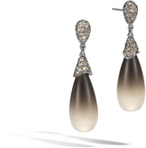 Thumbnail for your product : John Hardy Women's Classic Chain Drop Earring in Sterling Silver with 20X9mm Bicolor Smoky Quartz