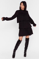 Thumbnail for your product : Nasty Gal Womens Tier Me Roar Ruffle Mini Dress - Black - 10