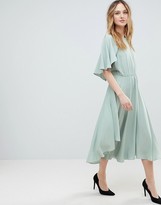Thumbnail for your product : Y.A.S Tall Floaty Midi Dress With Gold Dot Print
