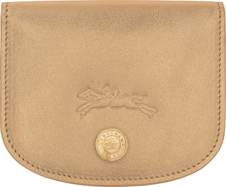 Longchamp Le Pliage Xtra Gold Leather Flap Card Case