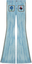 Thumbnail for your product : Gucci Embroidered denim pant with studs