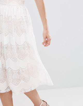 Oh My Love Lace Pleated Midi Skirt