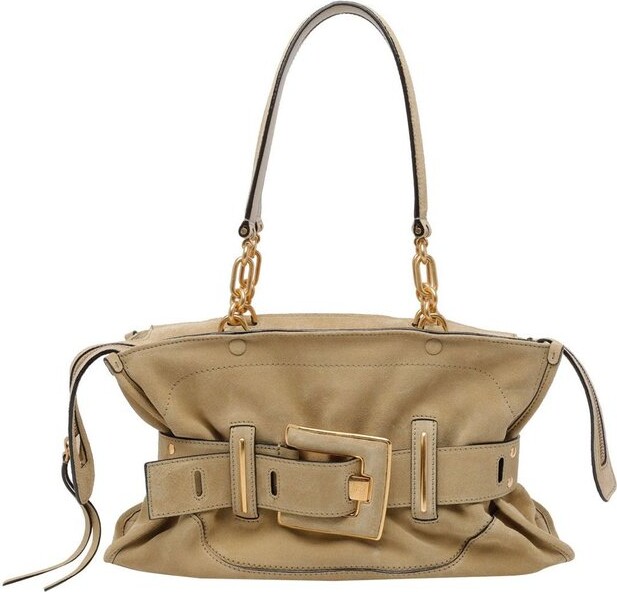Balmain Anthem Buckled Zip-Up Shoulder Bag