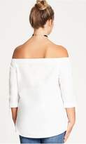 Thumbnail for your product : City Chic Citychic Cold Shoulder Shirt - ivory