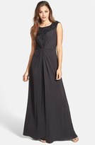 Thumbnail for your product : Jessica Simpson Embellished Mesh Yoke Gown