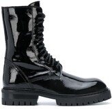 Thumbnail for your product : Ann Demeulemeester Patent Leather Lace-Up Boots