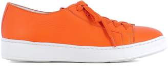 Santoni Orange Leather Sneakers