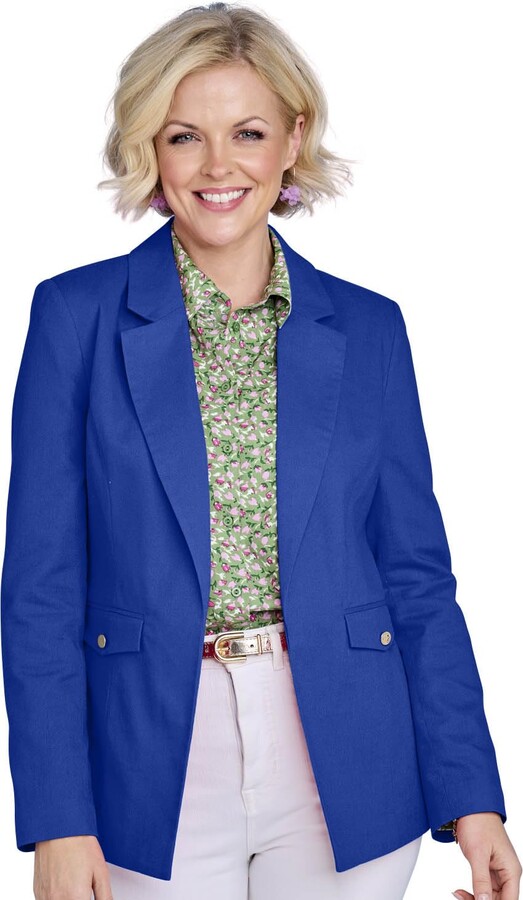 Chums Ladies Stylish Linen Blend Tailored Jacket Chic Edge
